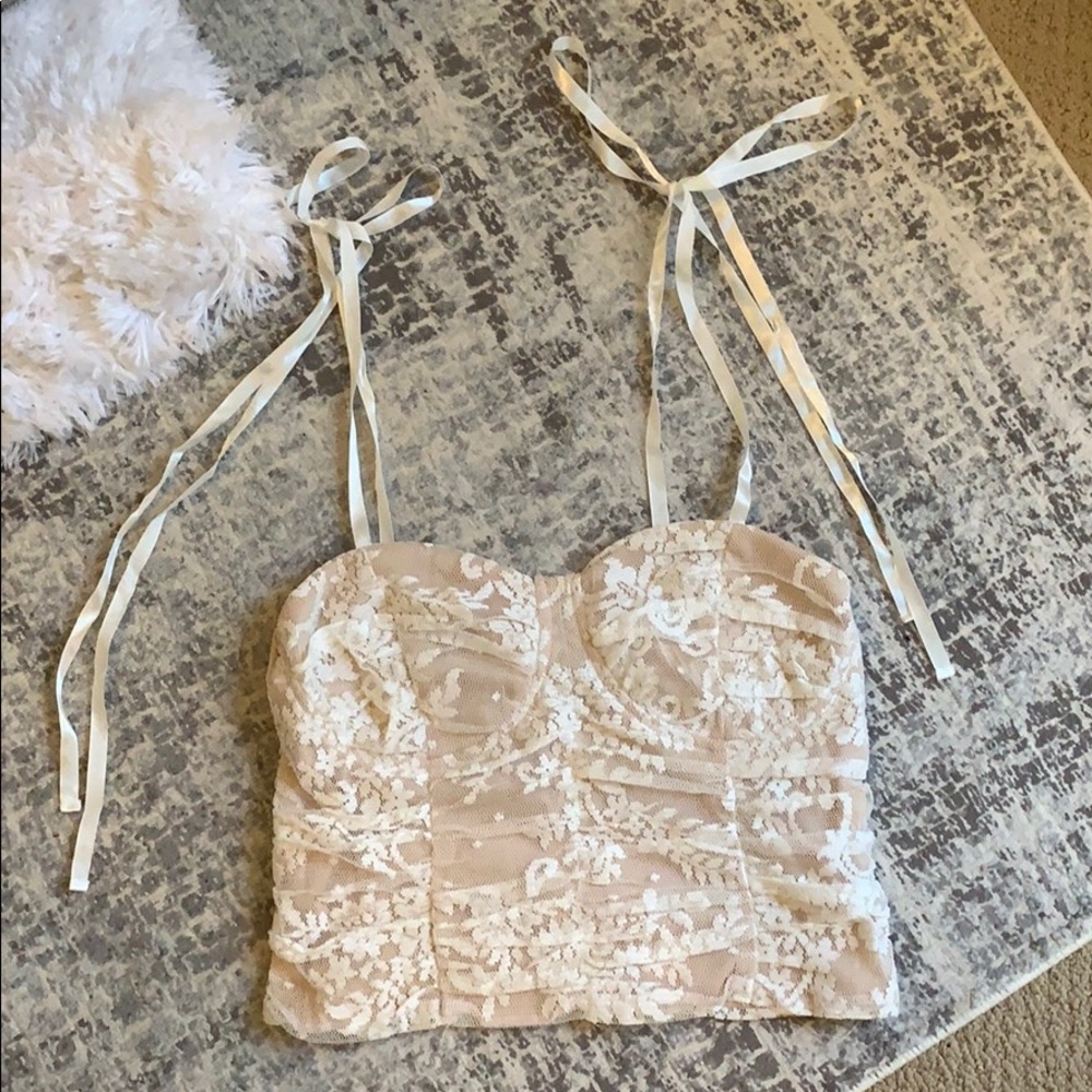 Nasty Gal Bustier Style Lace Crop Top